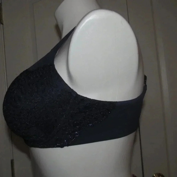 VICTORIA’S SECRET Body By Victoria Lined Perfect Coverage Navy Bra Size 38D - Picture 2 of 3
